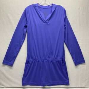 Patagonia Girls Sun-Lite Blue Cover Up Size XXL 12-16 V Neck Lightweight Soft